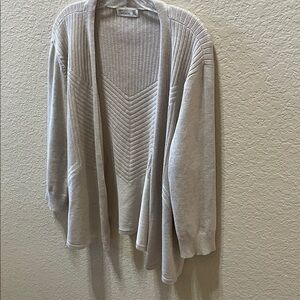 Madison Cream Open-Front Chevron Knit Cardigan
